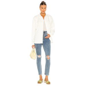 WeWoreWhat Denim The Danielle High Rise Vintage Straight Jeans in Spring St Hole